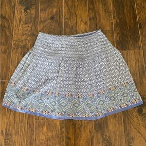 MAX STUDIO Smocked Waist Bohemian A Line Mini Blue Size Large Stretch Waist